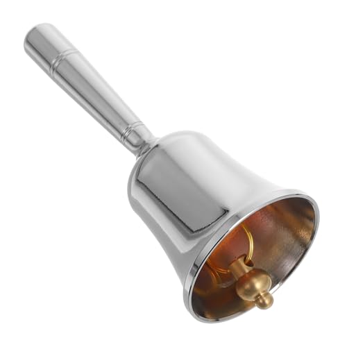 FUTUREORYY Campana de invocación Campana Campana de Sirviente Campana Fuerte Campana de Cocina Campana de Cobre Campana de Aula para Maestros Campanas rusticas Madera Silver