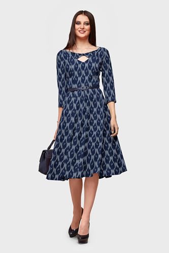 Image of Cotton Pochampally ikat unstitched blouse, Kurthi, long frock fabric material for women (1 meter, 2 meters & 3 meters)
