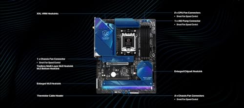 Image of ASRock Phantom Gaming X870 Riptide WiFi 7 AMD Ryzen Socket AM5 ATX Motherboard DDR5 DIMMs 8000 MHz 256 GB USB4 M.2 SATA3 6.0 Gb /s