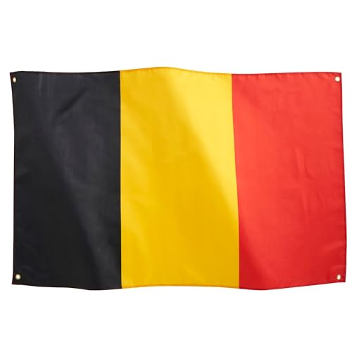 Runesol Drapeau Belgique 3x5, 91x152cm, Drapeau De La Belgique 4 Œillets, Œillet En Laiton Dans Chaque Coin, Bannière Belge, Drapeaux De Qualité...
