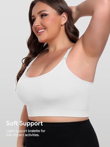 Image of Angelhood Women's Non-Padded Minimizer Sports Nursing Bras Wirefree Full Coverage Large Bust Light Support Sport