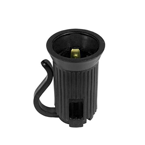 Aniai (UL Listed) Christmas Lights Used C7 /E12 C9/E17 Base Replacement Socket Lampholder, Spt-1, Pack of 100 (E12, Black)