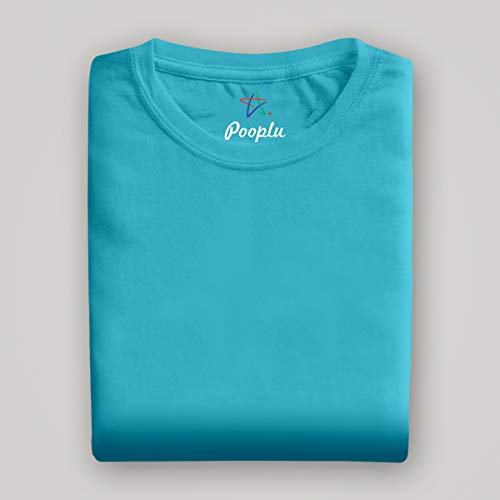 Image of Pooplu Women's Regular Fit Premium Plain 100% Cotton Round Neck Half Sleeves Multicolour Pootlu T Shirt. Casual, Stylish, Trending, Symbol Tshirts