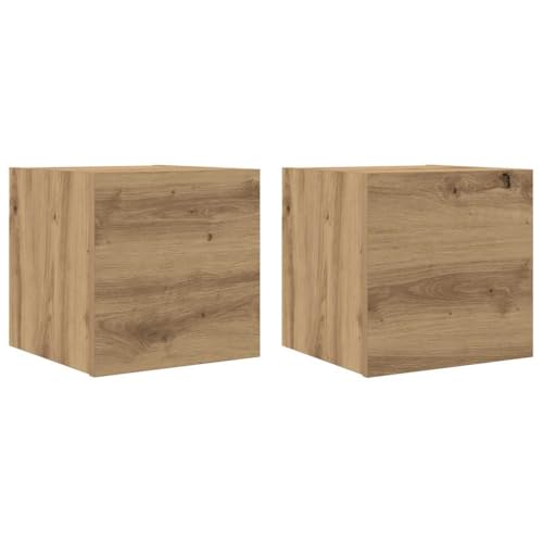 vidaXL TV-Wandschränke 2 STK. Artisan-Eiche 30,5x30x30 cm, TV-Schrank, Medienschrank, Beistellschrank, TV-Konsole, HiFi-Schrank, Sideboard, TV-Möbel