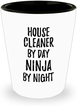 Funny House Cleaner Shot Glass By Day Ninja By Night Parenting Gift Idea New Parent Gag 1.5 Oz Shotglass image 3