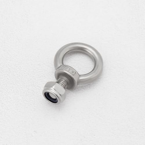 Image of OTOTEC 4 Sets M10 Lifting Eye Bolts with M10 Lock Nuts 304 Stainless Steel Eye Bolt for Mechanical Equipment Electric Power Marine Transportation