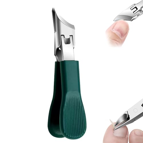 Cortauñas inclinado para uñas de pie, cortaúñas ancho de acero inoxidable con corte oblicuo, cortaúñas preciso para uñas gruesas, mango antideslizante, diseño antisalpicaduras