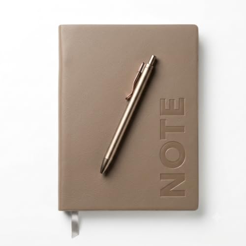 Image of A5 Premium Leatherette Diary Notebook with Metal Pen, Ruled Journal for Office Meetings, Daily Planner, Business Notebook, Writing Journal, Work Organizer, Executive Notebook for Men & Women