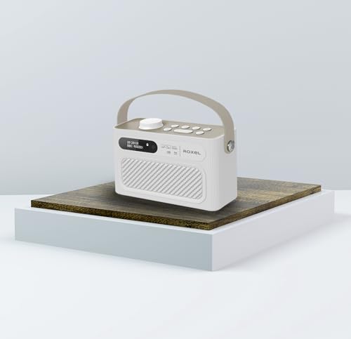 Roxel RDR-40 Stereo DAB/DAB+ Digital and FM Radio Portable Wireless Speaker with Dual Alarm Clock Function, USB & Micro SD MP3 Playback Function, 3.5mm Headphone Output(White) - Image 3