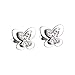 New 2026 2Pcs ButteRIFly Shape Earrings Stainless Golden Plated Cubic Zirconia Round Ball Screw Back Cartilage Jewelry Fashion Trendy Accessories Creative Gift