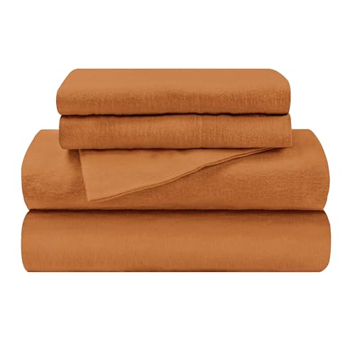 Juego de sábanas de Franela de algodón Cepillado, Ropa de Cama Suave y cálida, sábanas sólidas Modernas, decoración de Dormitorio, colección Trellis, 1 sábana encimera, 1 sábana Bajera elástica con