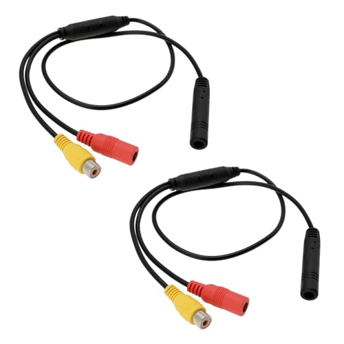 OTOTEC 2 Piezas Cable Adaptador para Cámara de Visión Trasera 4 Pines Macho A RCA CVBS Hembra Cable de Cableado de Video Longitud de 55,5 Cm Arnés de Señal de Cámara