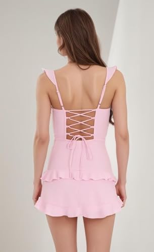 MAGGCIF Satin Short Homecoming Dresses for Teens Ruffles Corset Mini Graduation Cocktail Dress2