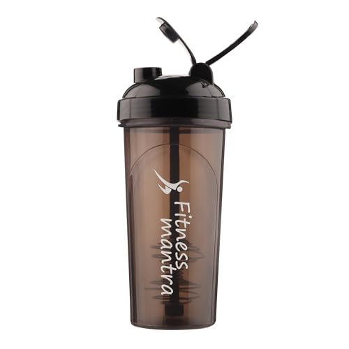 Image of Fitness Mantra 700ml Classic Shaker Bottle for Men & Women |Capacity 700 ml, Black /Grey|