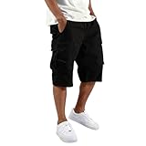 MOKBAY Short de Travail Homme, Jeans Randonnée Genoux Running Pantacourts Pas Cher Marque Court, Pantacourt Cargo, Militaire Ete Grande Taille Elastique Bernuda Lot Panta Bermuda Homme Long, XXL