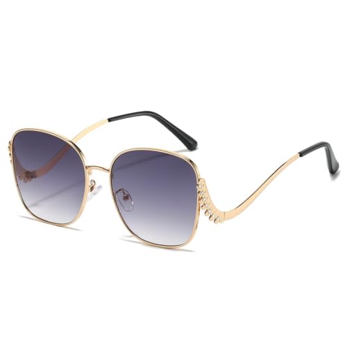 Lunettes de soleil rétro femmes monture métal luxe protection UV400