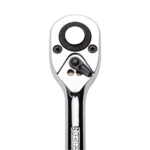 Kendo 21Pcs 1/2’’ Drive Ratchet Socket Wrench Set – Professional 72 Tooth Reversible Quick Release Wrench With 20 Crv Sockets - 10 Sae + 10 Metric - With Storage Rack #TOP3