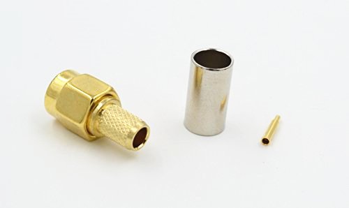 WASABI MANGO SMA Male Crimp Adapter,10pack for RG58/RG142/RG223/RG400/LMR195/RFC195 Straight Connector Adapter Crimping Adapter