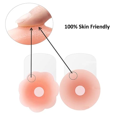 Nipple Covers Lift, Strapless Sticky Push up Reusable Silicone Tape Bra, Invisible Adhesive Bras for Women & Girls Pink3