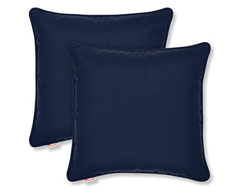 Austin Horn Classics Sunbrella Corded-Edge Indoor/Outdoor Pillow Covers, Decorative Throw Pillow Covers for Your Living Room and Bed, Sunbrella Acrylic Fabric (Set of 2, Indigo, 20x20)