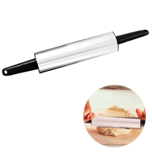 Rolo de massa para cozinha em inox e cabo de plástico resistente,...