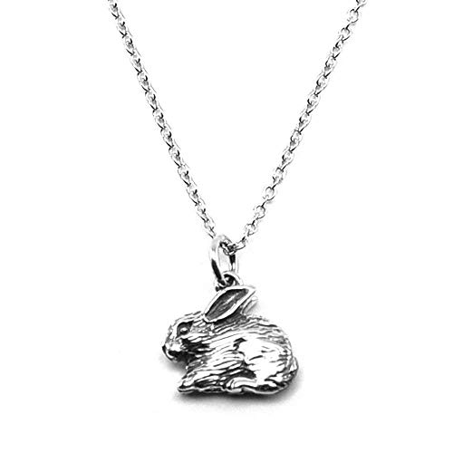 Sterling Silver Small Rabbit Charm Necklace, 18