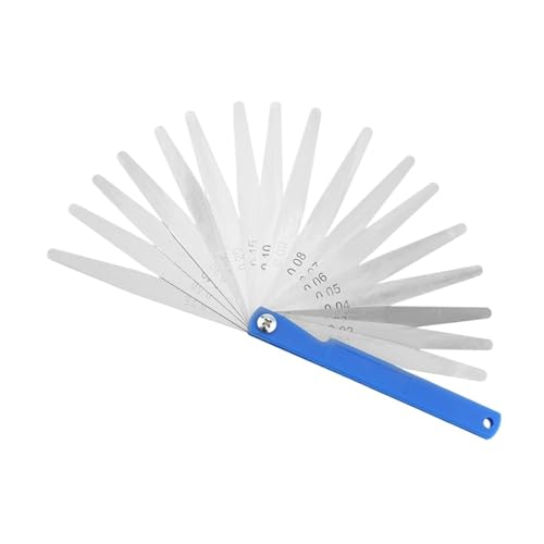 Juego de calibradores de espesores (gáuges) métricos Flozari, rango 0,02–1 mm, para medir holguras y espesores en válvulas, motores diésel y equipos agrícolas miniatura 2