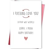 Funny Birthday Card for Him Her, Naughty Birthday Card & Gift for Husband Boyfriend, Raunchy Bday Card for Wife Girlfriend, I Love You Card, Happy Birthday Card