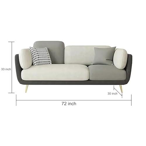 Image of Black Wood Modern Luxury Velvet Fabric 3 Seater Sofa in Bug Resistant Solid Wood for Bedroom, Living Room, Dining Room, Drawing Room, Home Office (Brown & Beige, 3 Seater, Classic)