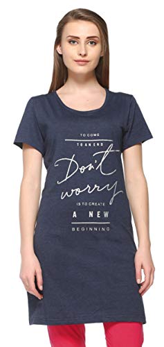 Image of In Love Women's Printed Cotton Plus Size Longline T-Shirt Half Sleeve with Pockets Pack of 2