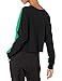 Champion Women's Cropped Crew Long Sleeve TEE with Blocking, Green Field/Black, Small