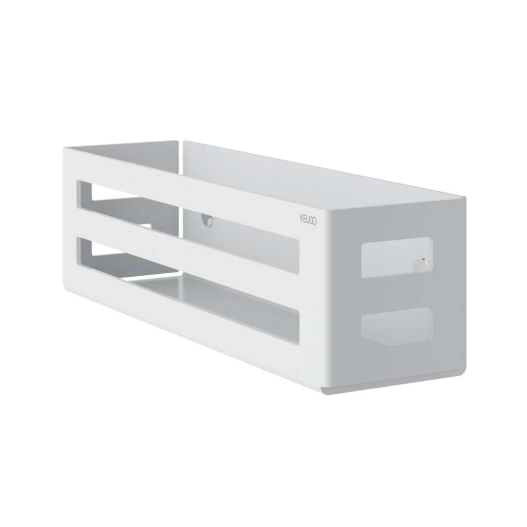 Panier de douche aluminium blanc Keuco et tablette murale 32 cm