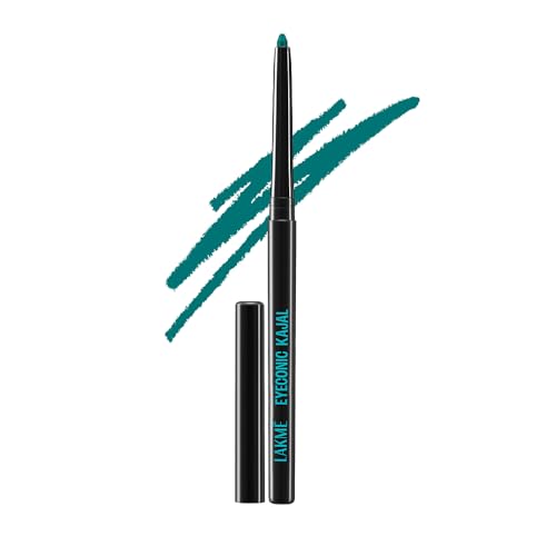 Best Coloured Kajals for Everyday Makeup 58 Lakmé Eyeconic Kajal, Turquoise, Water Proof, Smudge Proof, Lasts...