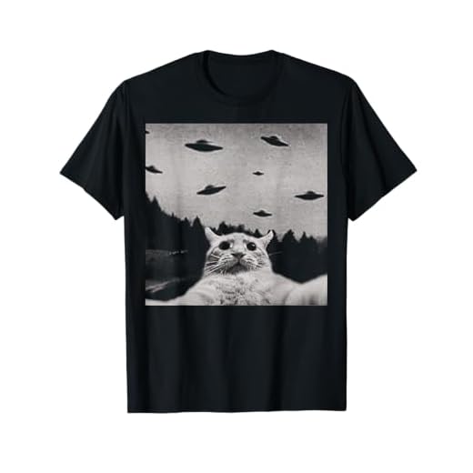Alien UFO Funny Cat T-Shirt