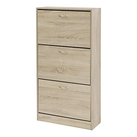 Zapatero de Entrada Compacto de Madera melamínica con Cajones a Doble Profundidad y 3 Puertas abatibles Cover