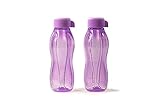 Apto para lavavajillas Tupperware To Go Eco - Botella ecológica para agua y zumo, 310 ml, 2 unidades, color morado claro