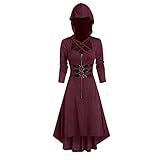 Damen Oberteil Übergröße V-Neck Häkeln Chiffon Panel V-Ausschnitt Bluse Edles und aufwändiges Damen Kostüm schwarzes Langes Kleid Elfe Waldelfe Märchen Mittelalter Cosplay Frauen Vintage Mittelalter Kleid Cosplay Kostüm Langarm Kleid Prinzessin Gothic Kleid Übergröße Kleid Mittelalter-Kostüm Magd Damen Freifrau Mittelalterliches Gewand Tasche Damen-Kostüm braun 3-teilig Größe Medieval Queen Deluxe Kostüm mit Kleid Belt und Kopfstück