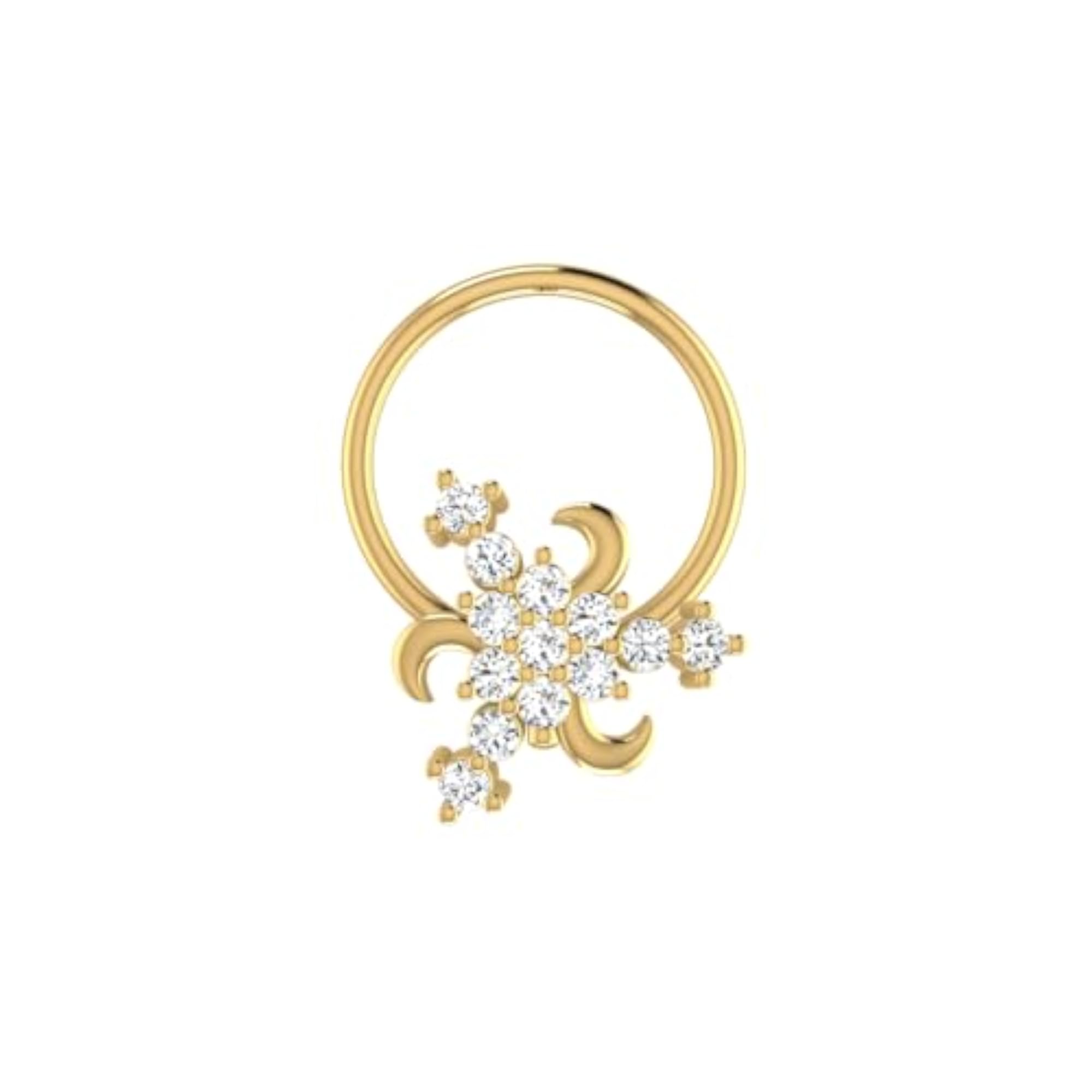 Women's 9K BIS Hallmarked Yellow Gold Stud Nosering