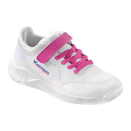 Kempa Kourtfly Kids Handball-Schuhe, weiß/Cyan/Purple, 32 EU