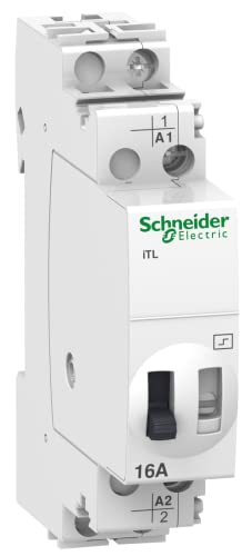 Schneider Electric A9C30011 iTL télérupteur, Acti9, 16 A, 1NO, 12VCA, 6VCC, 50-60 Hz