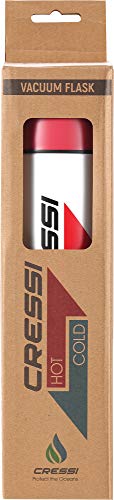 Cressi Unisex-Adult Stainless Steel Thermal Flask 1 l Sport-Thermoflasche aus Edelstahl, Weiß/Rot