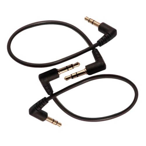 Cable aux de 3,5 mm macho a macho en ángulo recto de 195 mm pack de 2 con conectores dorados 4