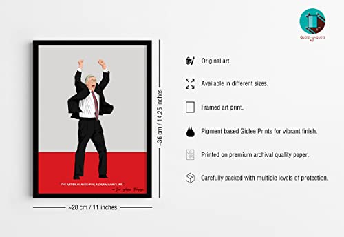 Image of QUOTE - UNQUOTE ART, Manchester United Merchandise, Sir Alex Ferguson, Manchester United Poster, 11x14 inches, Black Frame