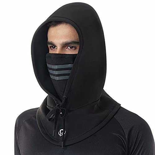 ROTTO Pasamontañas Invierno Polar Balaclava Hoodie Negro Sotocasco Termico Vellón Pesado Máscara Facial Prueba de Viento para Hombre Mujer