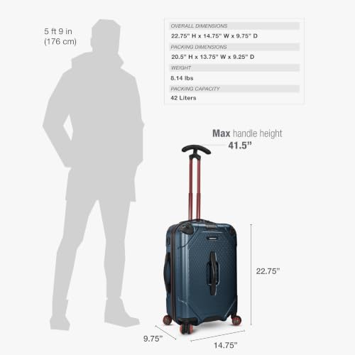 Image of Traveler's Choice Maxporter II Polycarbonate Hardside Trunk with Spinner Wheels, Navy, 22-Inch Carry-on Luggage