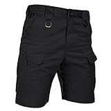 HARD LAND Men's 9.5" Urban Tactical Shorts Waterproof Ripstop Teflon Elastic Waist Cargo Work Shorts Hiking Fishing Charcoal Size 38W