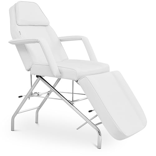 Physa - Tumbona para cosméticos (150 kg, respaldo y reposapiés ajustables, acolchado de 10 cm, reposabrazos extraíbles, para tratamiento), color negro