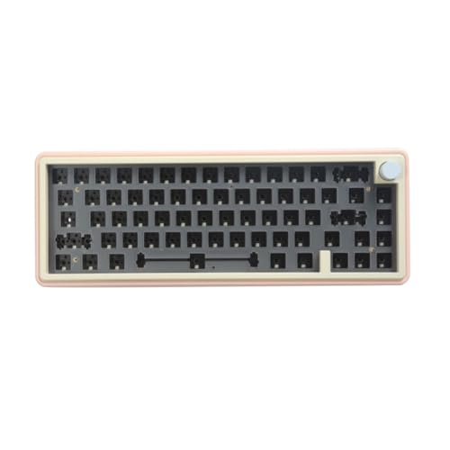 LOLPALONE LMK67 CNC Kit de Teclado Mecánico DIY RGB Hot Swap Bluetooth 5.0/2.4Ghz/Type-C con Soporte de Montaje de Junta de Perilla Via,B