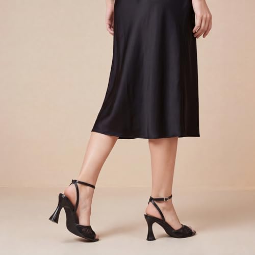 Image of Susanny High Heels for Women Pointed Open Toe Strappy Chunky Block Heels Ankle Strap Stiletto Kitten Heeled Sandals Wedding Bridal Party Prom Sexy Dress Shoes
