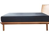 ボックスシーツ クイーン マチ35cm ブラック 綿100 ベッドシーツ マットレスカバー 全周ゴム 着脱簡単 BOXシーツ コットン 肌触り 洗える 抗菌防臭 防ダニ 黑
